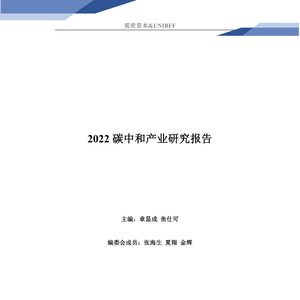 2022碳中和产业研究报告