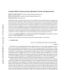 計算高效深度學習報告：算法趨勢和機遇