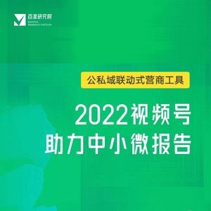 百准研究院：2022视频号助力中小微报告