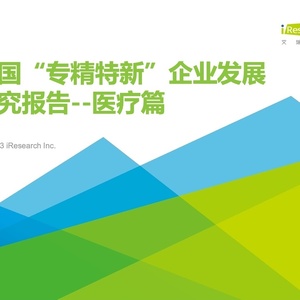 艾瑞：2023年中国“专精特新”企业发展研究报告——医疗篇