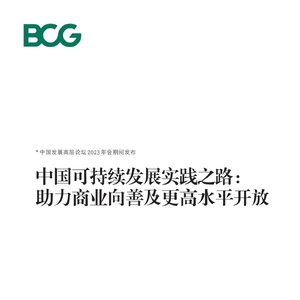 BCG：中国可持续发展实践之路 助力商业向善及更高水平开放