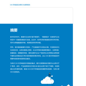 CIO存储选型决策行为调研报告