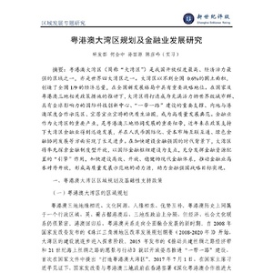 新世紀(jì)評(píng)級(jí)：粵港澳大灣區(qū)規(guī)劃及金融業(yè)發(fā)展研究