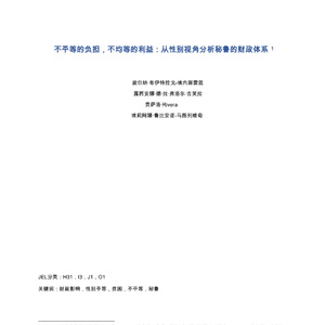 2025年秘鲁财政制度性别分析报告