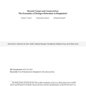 2025年孟加拉国难民营迁徙经济学报告